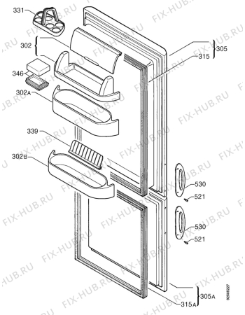 Взрыв-схема холодильника Electrolux ER8123B - Схема узла Door 003